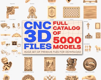 5000 3D models for CNC Router! The largest catalog in the world! Photo in the description! Commercial license included!