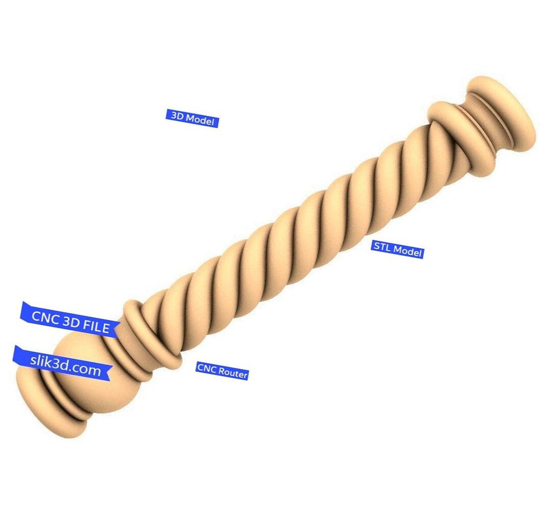 Cnc Router Twisted Rope Pattern Twisted Baluster STL for CNC, Rope Spiral Stair Railing Post - Etsy UK