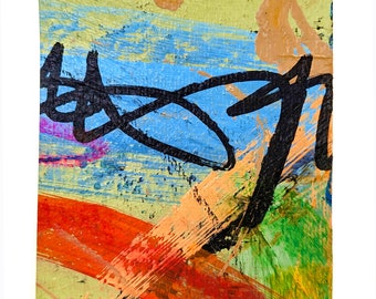 Rio 22 – 2.5x3.5 Original Abstract Mixed Media ACEO