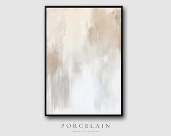 ニュートラルな油絵ウォールアート | モダンなオーガニックテクスチャの印刷可能な装飾、抽象的なキャンバス、Wabi Sabi デジタルダウンロード