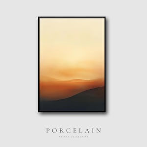 Desert Sunset Wall Art | Warm Earth Tone Landscape Printable, Minimal Mountain Poster, Boho Terracotta Digital Art, Sedona Inspired Decor