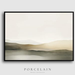 Neutral Abstract Landscape Wall Art | Minimal Earth Tone Digital Download Printable for Modern Living Room Decor