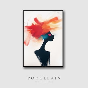 Colorful Fashion Silhouette Wall Art | Abstract Woman Portrait Digital Download, Modern Feminine Printable Art for Gallery Wall Decor