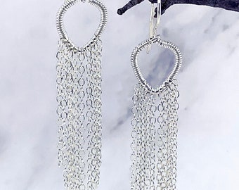 Silver Fringe Earrings — E-0267