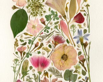 8x10 Fine Art Giclée Print from Real Pressed Flowers - Vibrant Floral Print for Nature Lovers, Gardeners & Romantic Souls