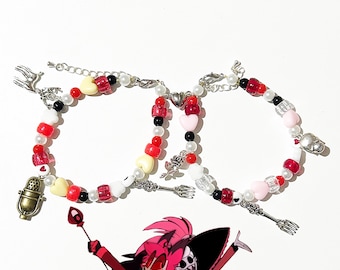 Rosie and Alastor Hazbin Hotel Matching Bracelets