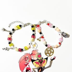 Cherri Bomb and Sir Pentious Hazbin Hotel Matching Bracelets