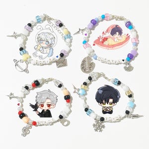 Love and Deepspace Xavier, Rafayel, Zayne and Sylus Charm Bracelets