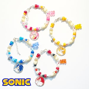 Sonic, Amy Rose, Tails, and Knuckles Matching Bracelets