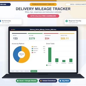 Delivery Driver Mileage Tracker Spreadsheet