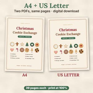 Christmas Cookie Exchange Kit, Printable Cookie Swap Party Invites, Ballots, Recipe Cards, Tent Cards image 11