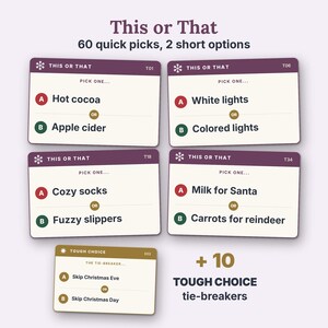 Christmas Would You Rather Game, Printable PDF, 220 Cards for Kids, Family & Adults image 6