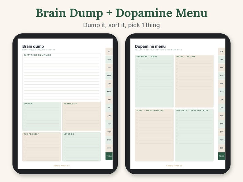 ADHD-planerare 2027, hyperlänkad digital och utskrivbar PDF för GoodNotes och iPad bild 5
