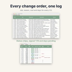 Construction Change Order Form & Log Template for Contractors and Remodelers image 4
