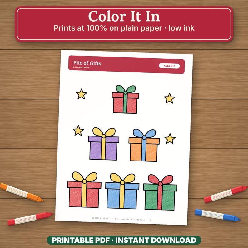 Printable Christmas Activity Pack for Kids, 63 Pages of Coloring, Mazes, Word Search & Party Games image 12