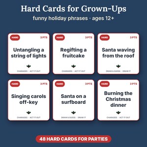 Christmas Charades Printable Party Game, 160 Act It Out and Draw & Guess Cards for Kids and Adults image 10