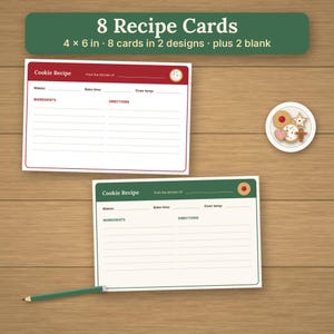 Christmas Cookie Exchange Kit, Printable Cookie Swap Party Invites, Ballots, Recipe Cards, Tent Cards image 5