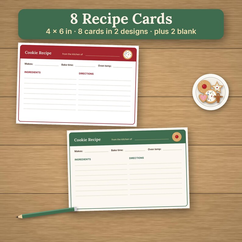 Christmas Cookie Exchange Kit, Printable Cookie Swap Party Invites, Ballots, Recipe Cards, Tent Cards image 5