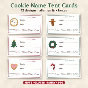 Christmas Cookie Exchange Kit, Printable Cookie Swap Party Invites, Ballots, Recipe Cards, Tent Cards image 4