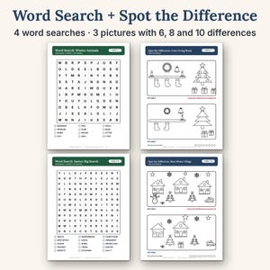 Printable Christmas Activity Pack for Kids, 63 Pages of Coloring, Mazes, Word Search & Party Games image 5