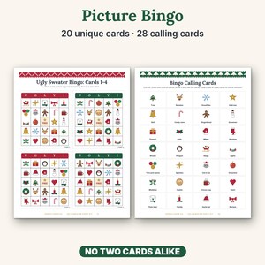 Kit imprimible para fiesta de suéteres navideños feos, boletas para concursos, premios, bingo e invitaciones. imagen 6