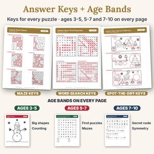Printable Christmas Activity Pack for Kids, 63 Pages of Coloring, Mazes, Word Search & Party Games image 10