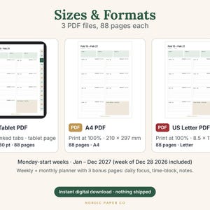 ADHD-planerare 2027, hyperlänkad digital och utskrivbar PDF för GoodNotes och iPad bild 10