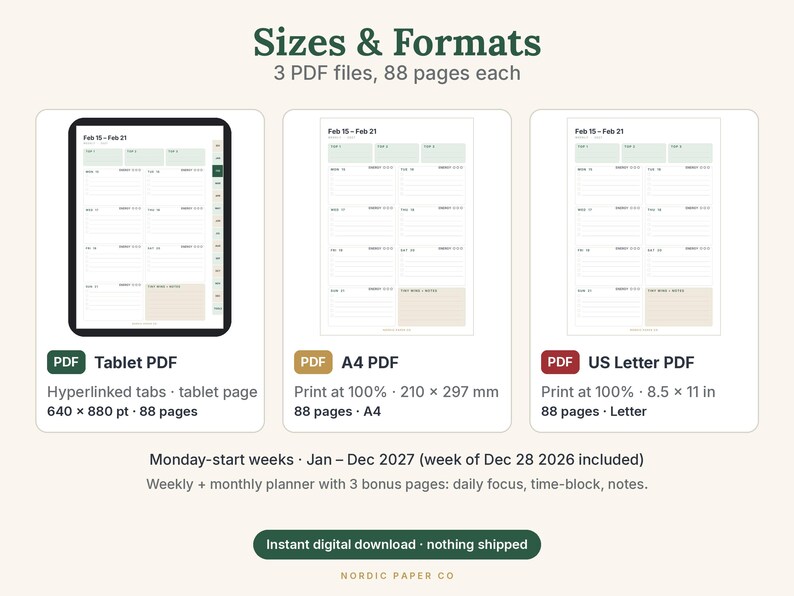ADHD-planerare 2027, hyperlänkad digital och utskrivbar PDF för GoodNotes och iPad bild 10