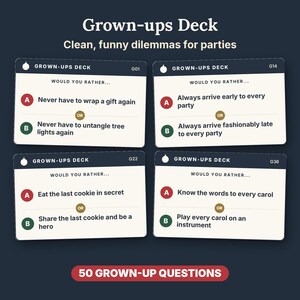 Christmas Would You Rather Game, Printable PDF, 220 Cards for Kids, Family & Adults image 5