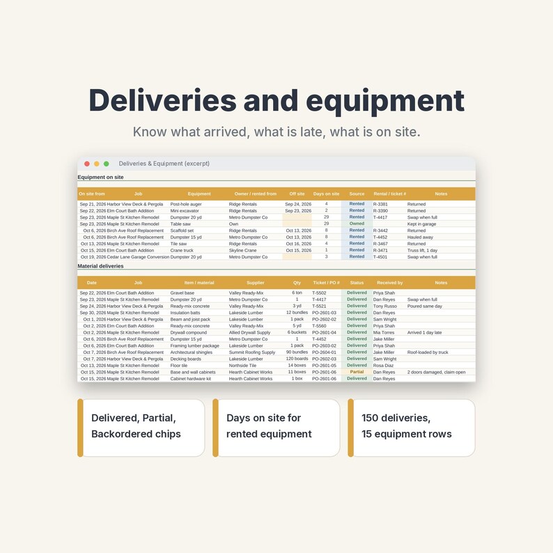Construction Daily Log Template, Site Report & Job Diary Spreadsheet for Contractors image 6