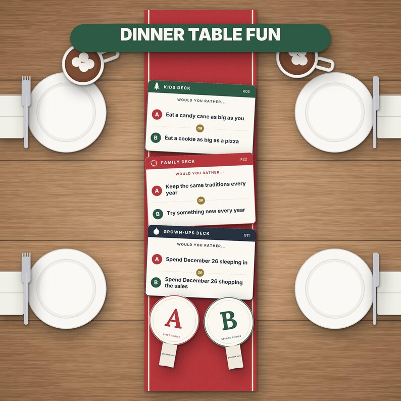 Christmas Would You Rather Game, Printable PDF, 220 Cards for Kids, Family & Adults image 9