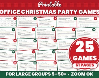 Office Christmas Party Games for Large Groups, 25 Printable Work Party Games for Adults, Bingo, Trivia & Icebreakers