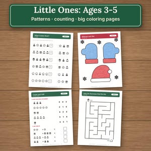 Printable Christmas Activity Pack for Kids, 63 Pages of Coloring, Mazes, Word Search & Party Games image 6