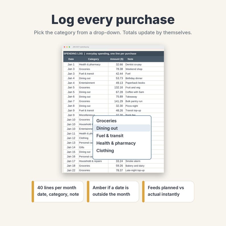 2027 Budget Planner Spreadsheet, Monthly Budget Template with Savings & Debt Tracker image 4
