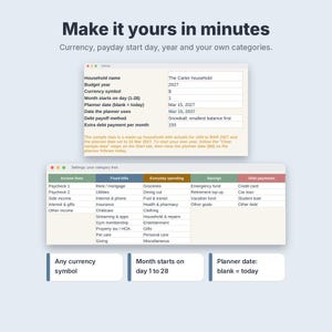 2027 Budget Planner Spreadsheet, Monthly Budget Template with Savings & Debt Tracker image 11
