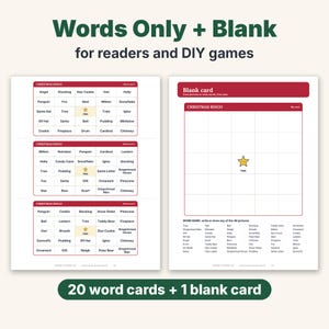 Bingo navideño imprimible, 50 tarjetas de bingo con imágenes únicas para niños, adultos y grupos grandes, juego para el aula y fiestas familiares. imagen 6