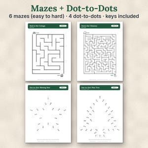 Printable Christmas Activity Pack for Kids, 63 Pages of Coloring, Mazes, Word Search & Party Games image 4