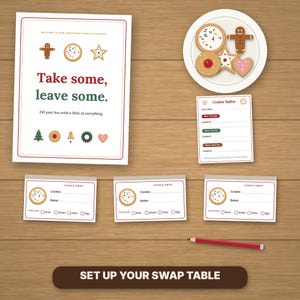 Christmas Cookie Exchange Kit, Printable Cookie Swap Party Invites, Ballots, Recipe Cards, Tent Cards image 9