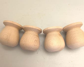 Juego de 4 patas de madera de 7,6 cm (3") para sofá cama, taburete o armario.