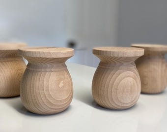 Juego de 4 patas de madera de 4" para muebles, sofá cama, taburete o armario.