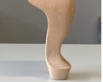 Juego de 2 patas de madera para muebles de estilo Queen Anne Cabriole de 8" para sofá cama, taburete y armario