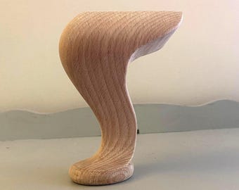 Juego de 2 patas de repuesto para muebles de madera estilo Queen Anne Cabriole de 8"/6"/5" para sofá o taburete
