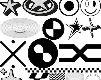 55+ Y2K Elements Bundle | Retro Futuristic Graphics for Streetwear, Digital Art & Merch Design | PNG, PSD, AI Files