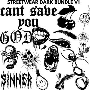 Streetwear Dark Bundle V1 | Bold & Edgy PNG  AI Designs for Apparel, Merch, and Digital Art | Premium Quality for Modern Creators