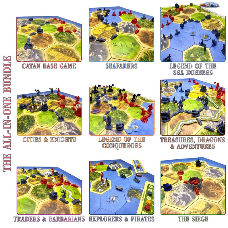 Catan: the All-in-one Bundle [ALL Expansions] (100 Game Pieces) - Etsy