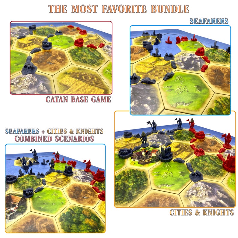 Catan: the Most Favorite Bundle (C+SF+CK) 51 Game Pieces - Etsy