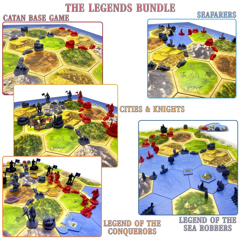 Catan: the Legends Bundle [catan+sf+ck+losr+loc] (61 Game Pieces) - Etsy