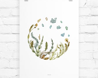 Living Elements Circle | Art Print | Home Decor | Wall Art | Wall Decor | Giclée Print | Botanical Print | Botanical | Botanical Art | Flora
