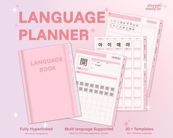 Pink Digital Language Learning Book | Hyperlinked Notebook (PDF)