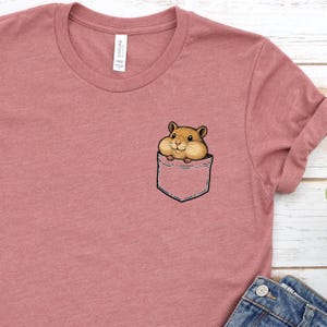 Pocket Hamster Tshirt, Cute Hamster Tee, Golden Hamster Lover Gift, Funny Hamster Pocket Pet, Kawaii Hamster Wear, Hamster Lover Gift